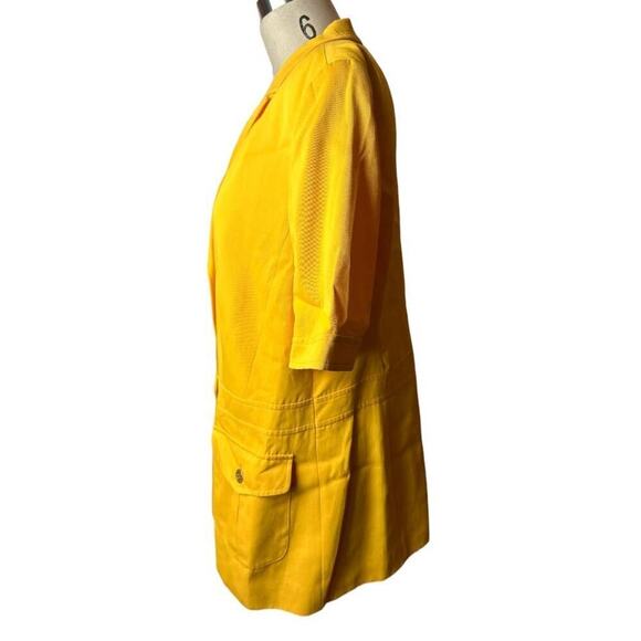 Mondi Yellow Short Sleeve Double Breasted Jacket Women's Size 46 - Picture 2 of 7